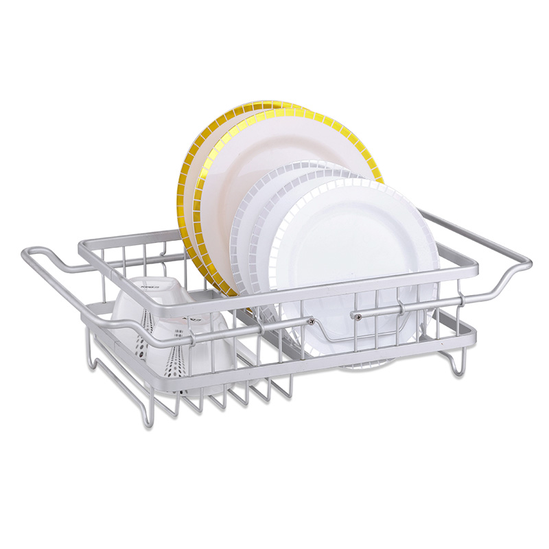 Expandable Dish Drying Rack with Utensil Holder