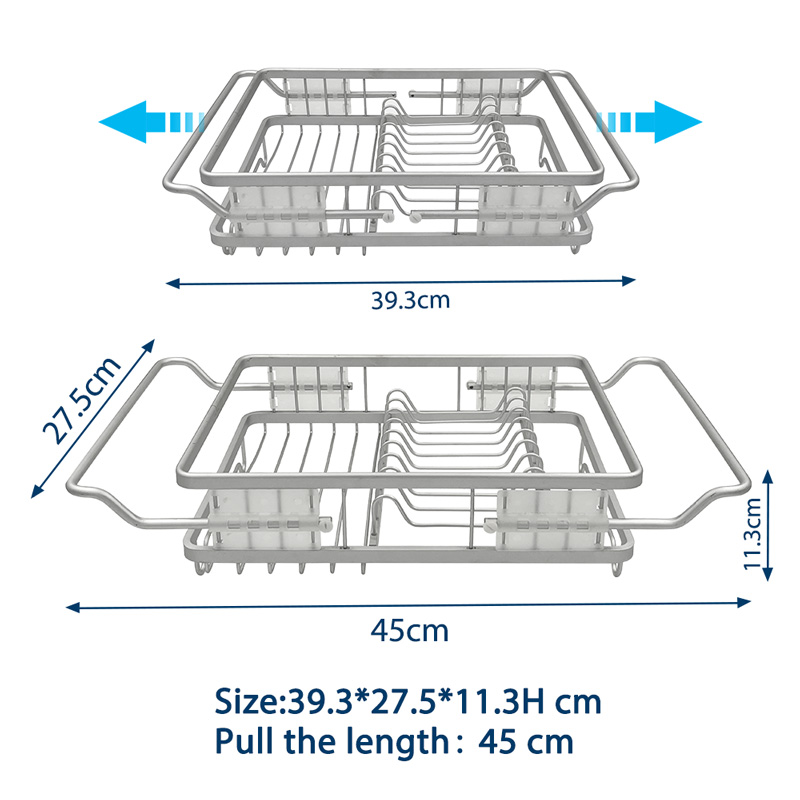 Expandable Dish Drying Rack with Utensil Holder