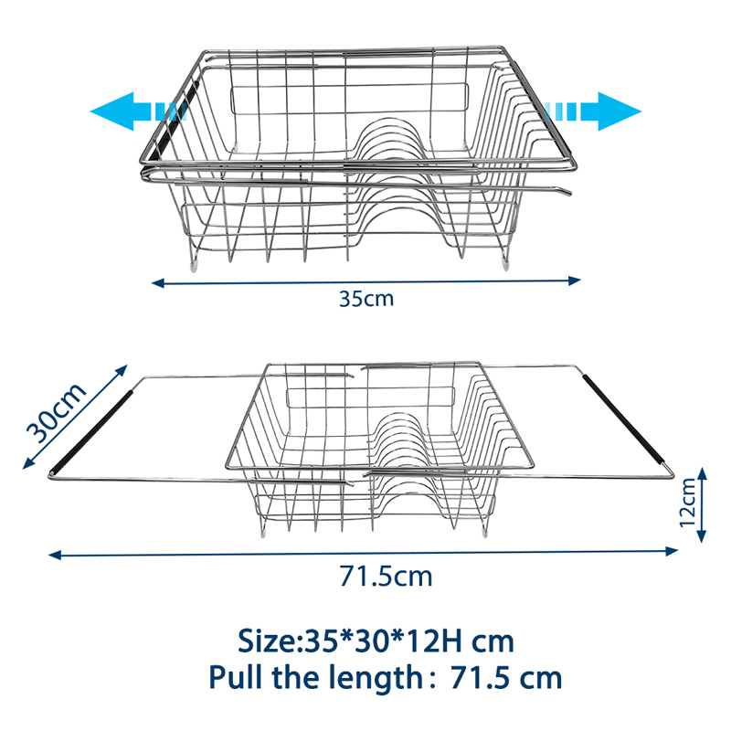 Expandable Adjustable Iron Dish Drying Rack Organizer