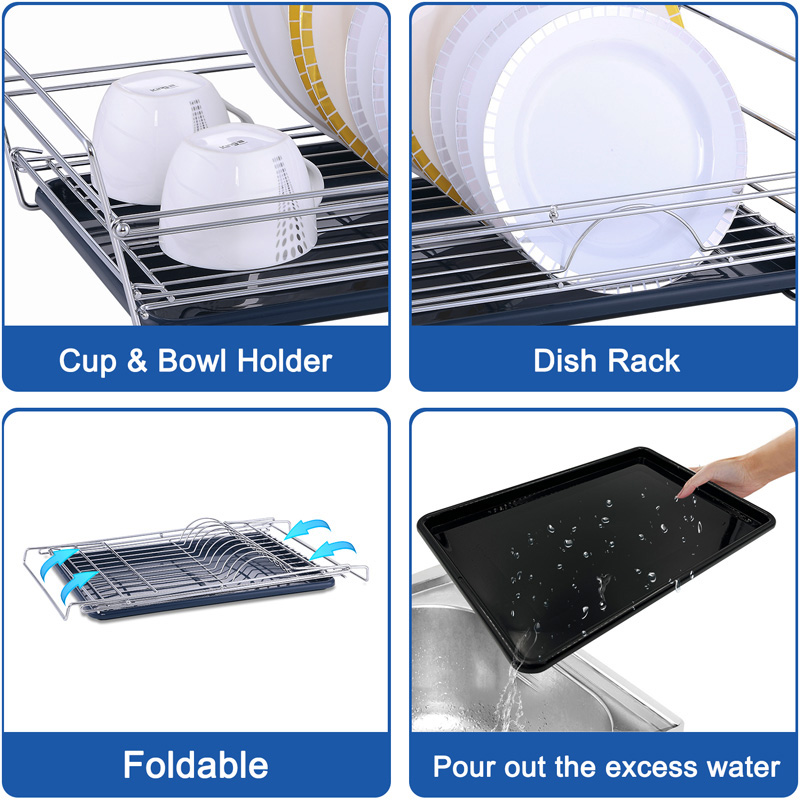 Foldable Assembled Single Dish Drying Rack