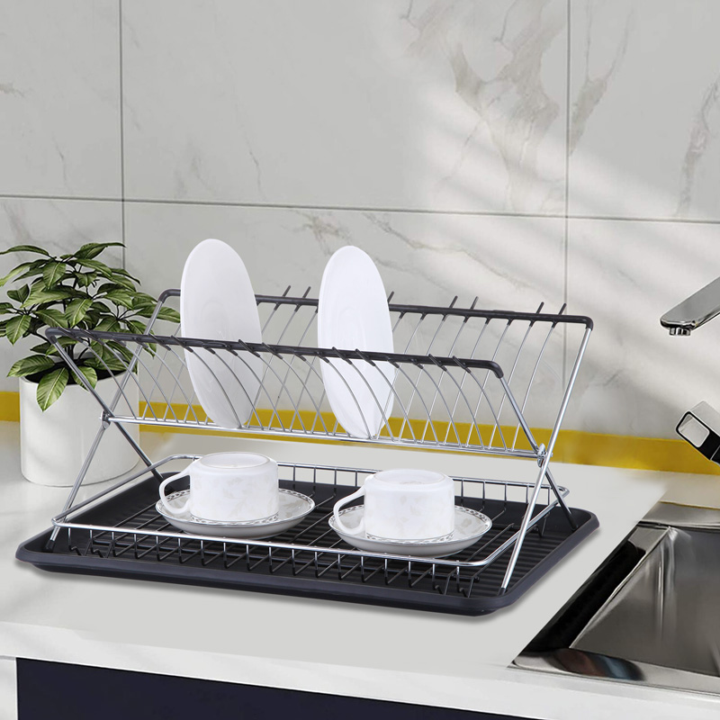 Foldable Dish Drying Rack with Drainboard