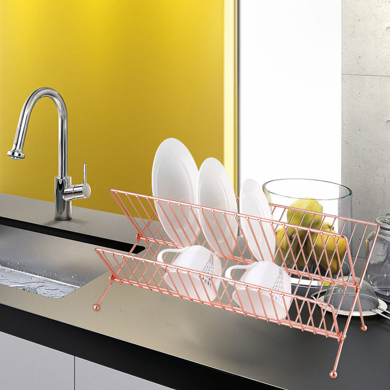 Foldable Polished Dish Drying Rack