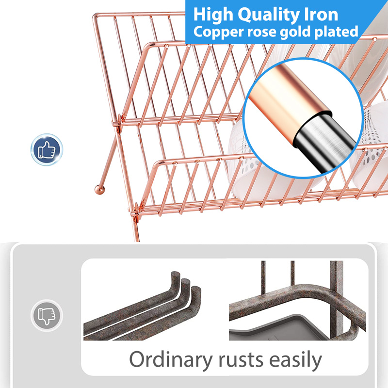 Foldable Polished Dish Drying Rack