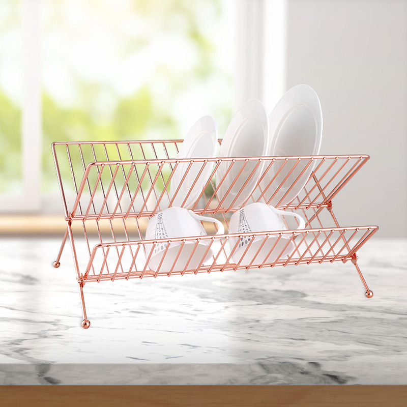 Foldable Polished Dish Drying Rack