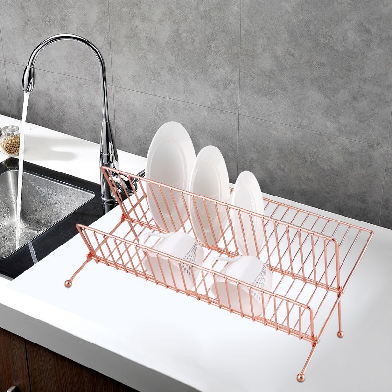 Foldable Polished Dish Drying Rack