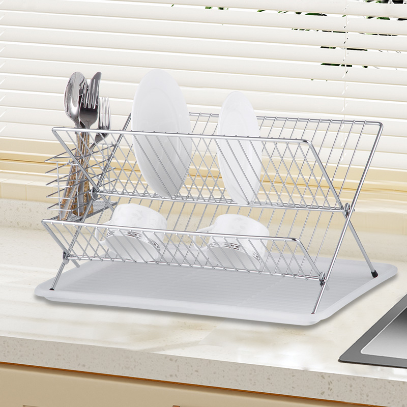 Foldable Polished Dish Drying Rack