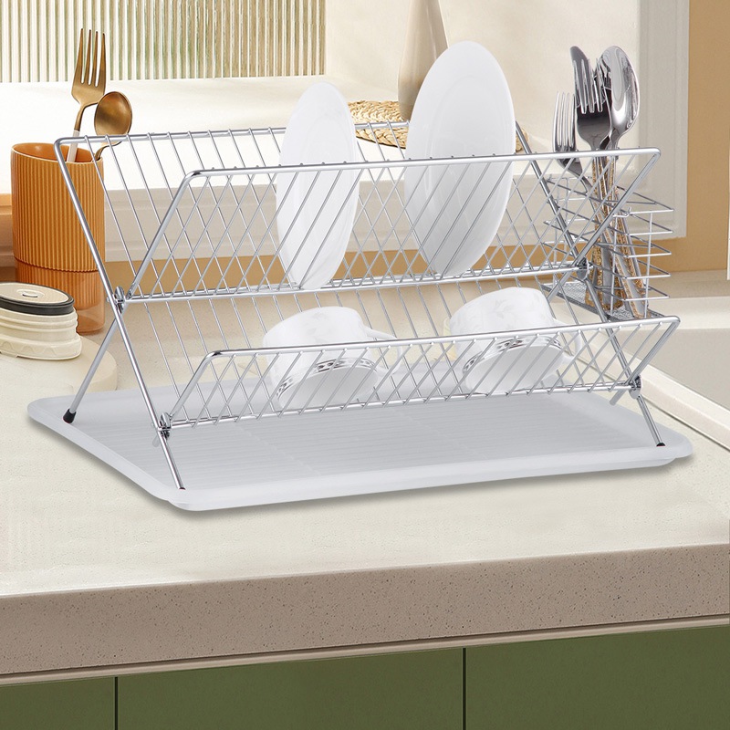 Foldable Polished Dish Drying Rack