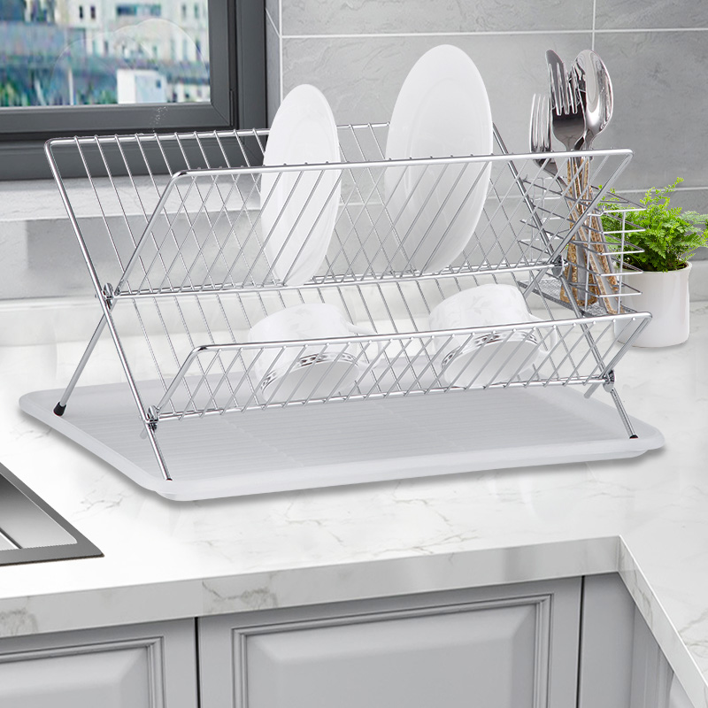 Foldable Polished Dish Drying Rack