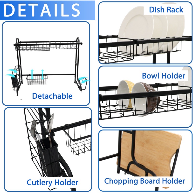 Large Over The Sink Dish Drainer Drying Rack