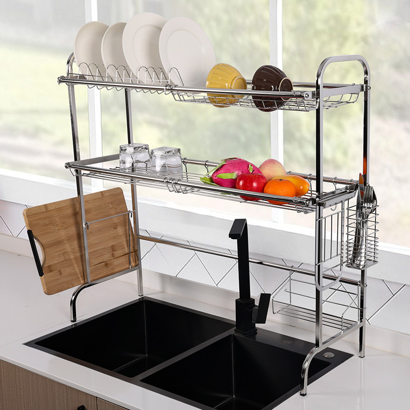 Large Capacity Stainless Steel Sink Dish Rack