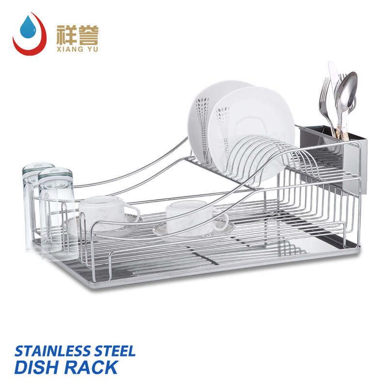 Stainless steel 2 Tier Dish Rack with Drainboard