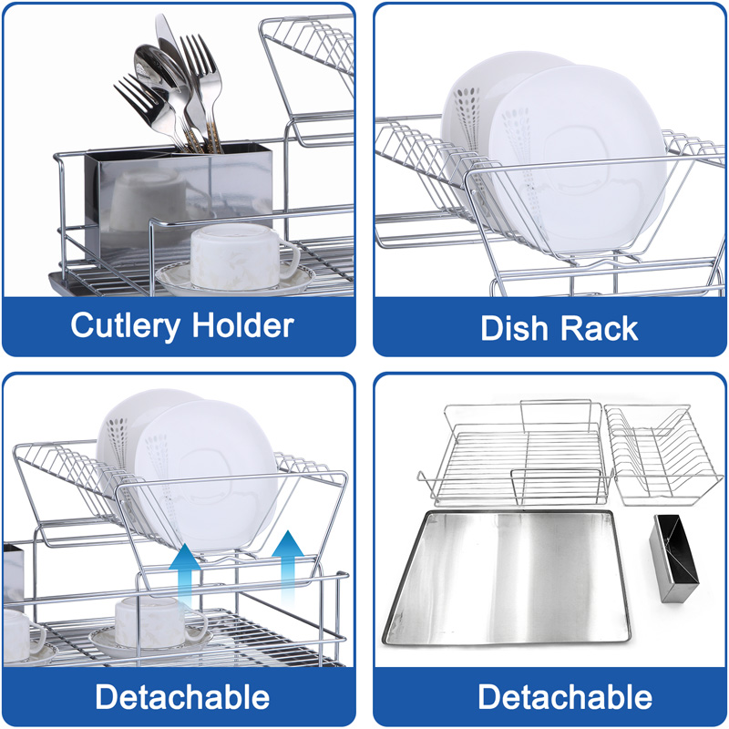 Stainless Steel Double Tier Dish Drying Rack