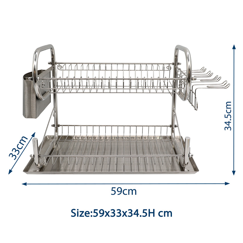 Large Capacity 2 Tier Dish Drying Rack