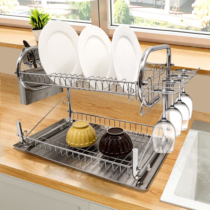 Large Capacity 2 Tier Dish Drying Rack