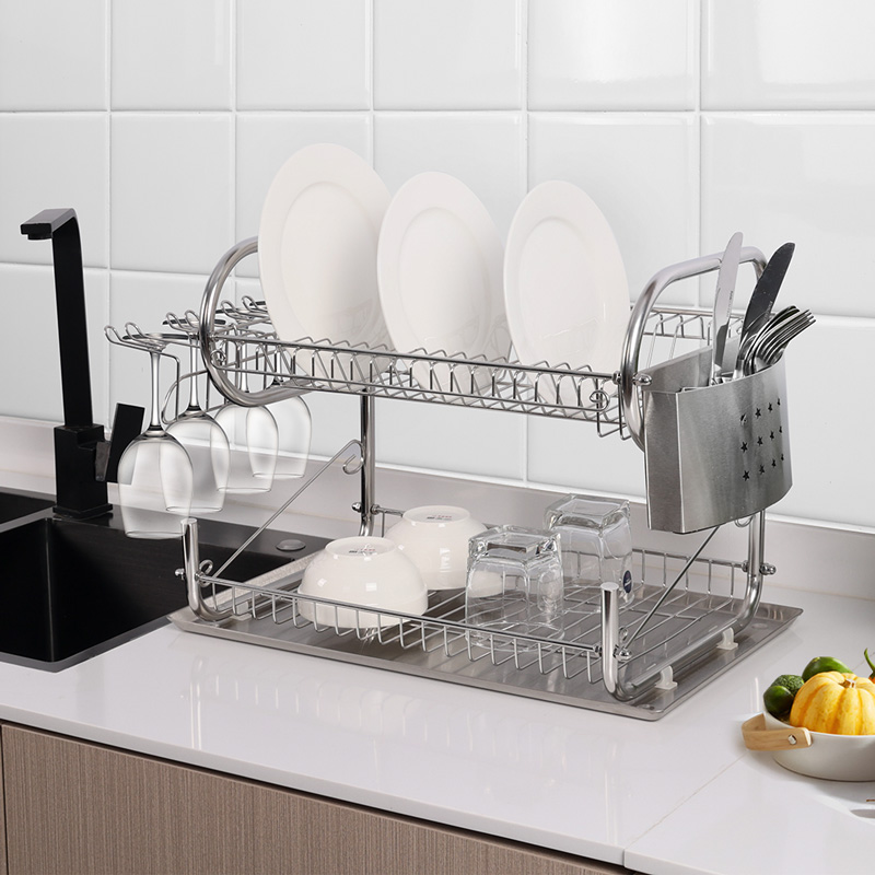 Large Capacity 2 Tier Dish Drying Rack