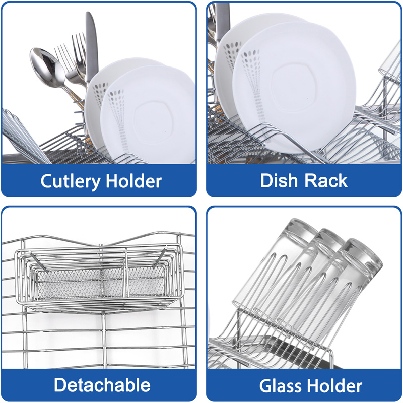 Kitchen Counter Stainless Steel Dish Drying Rack