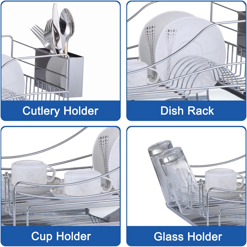 Stainless Steel Dish drainer with Holder