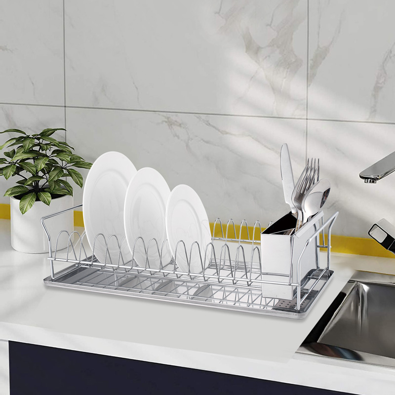 Kitchen Drying Rack with a Cutlery Holder