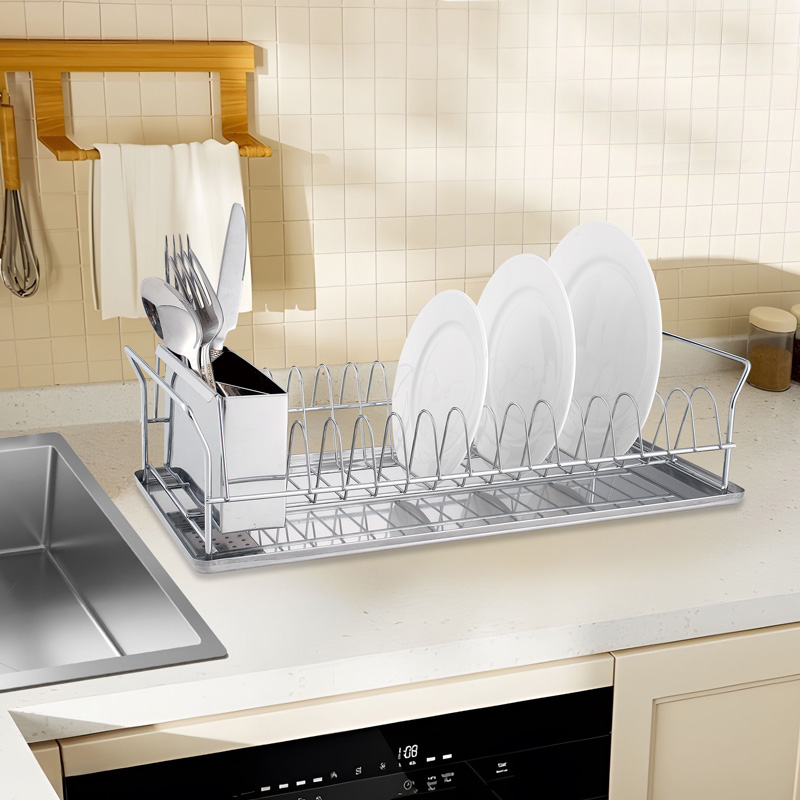 Kitchen Drying Rack with a Cutlery Holder