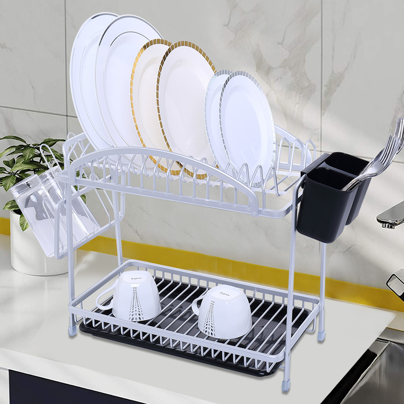 2 Layer Kitchen Dish Plate Rack