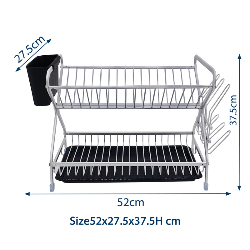 Non-Slip Aluminum Drain Dish Rack