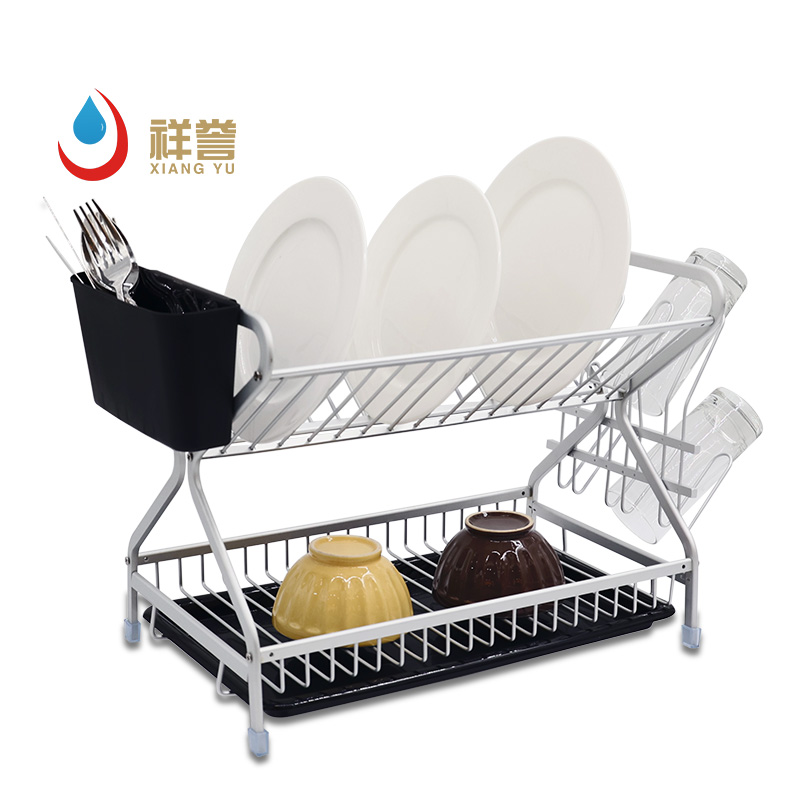 Non-Slip Aluminum Drain Dish Rack