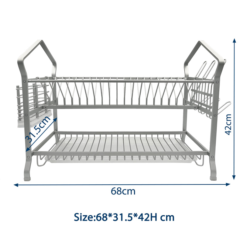 Aluminium 2 Layer Dish Plate Rack