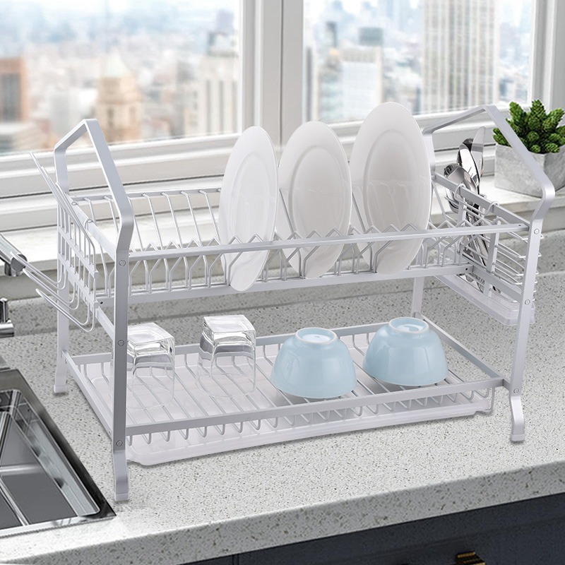 Aluminium 2 Layer Dish Plate Rack