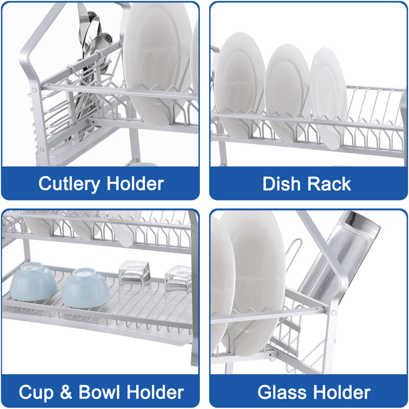 Aluminium 2 Layer Dish Plate Rack