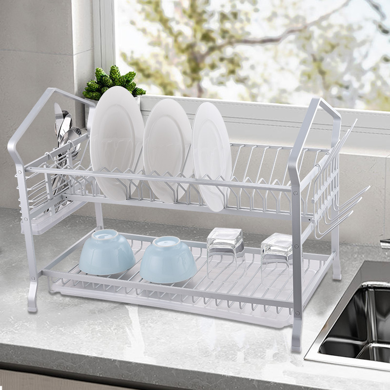 Aluminium 2 Layer Dish Plate Rack