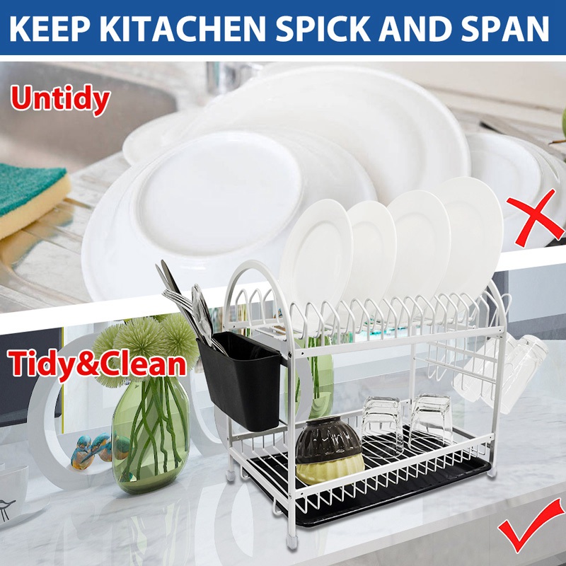 Double Layer Organizer Holder With Drainboard