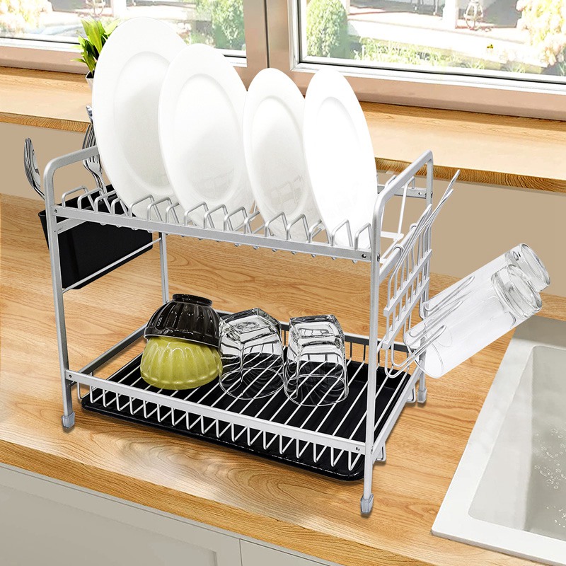 Free Standing 2 Layer Dish Drainer Rack