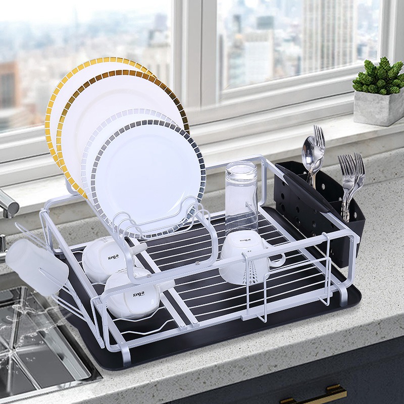 Aluminium Kitchen Double Layer Dish Rack