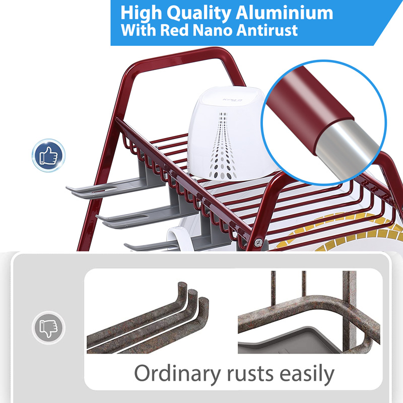 Aluminum Home Hanging Dish Drainer Rack