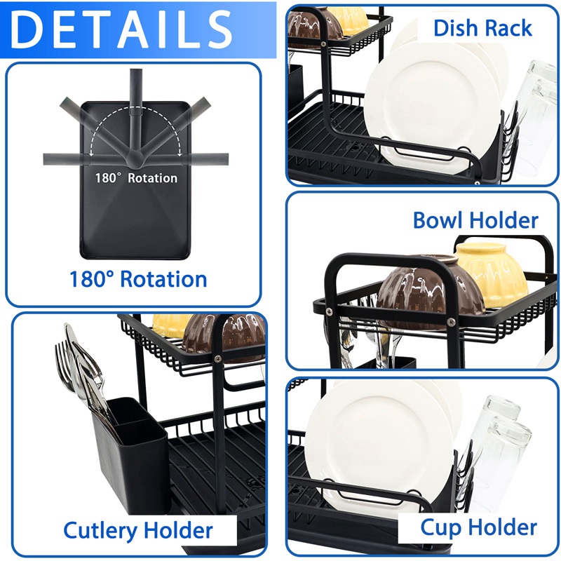 Aluminum Large Capacity Dish Rack