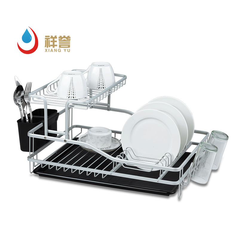 2 Tier Dish Drainer Rack With Tray