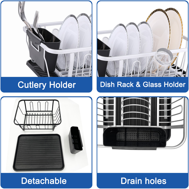 Multi-function Aluminium Dish Drainer Rack