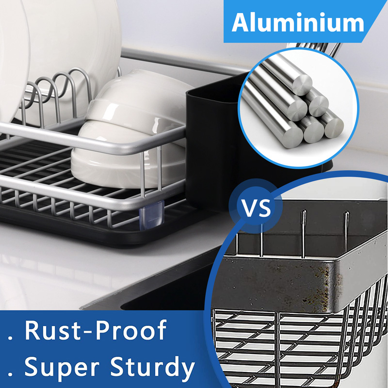 Kitchen Countertop Dish Drainer with Drainboard