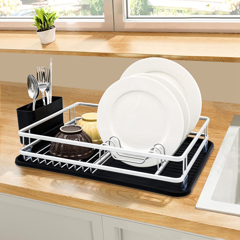 Kitchen Countertop Dish Drainer with Drainboard