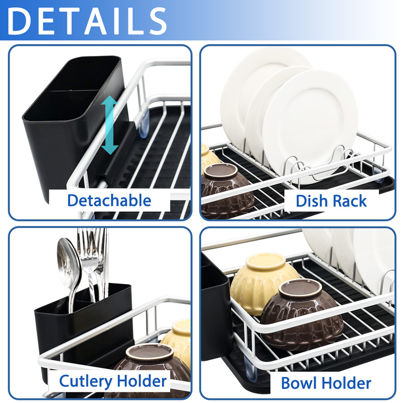 Kitchen Countertop Dish Drainer with Drainboard