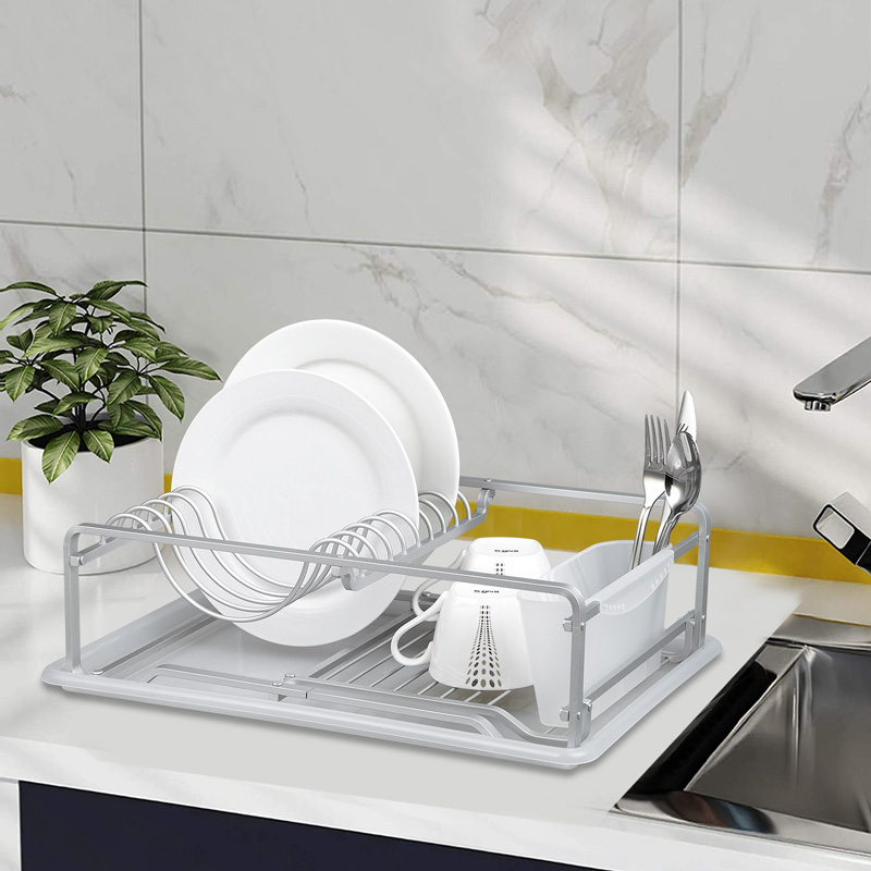 Aluminium Stand Dish Rack With Drain Board