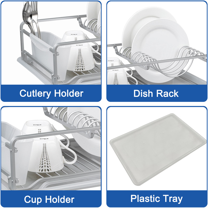 Aluminium Stand Dish Rack With Drain Board