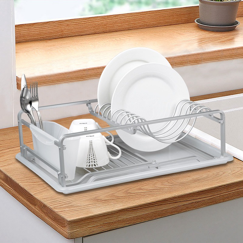 Aluminium Stand Dish Rack With Drain Board