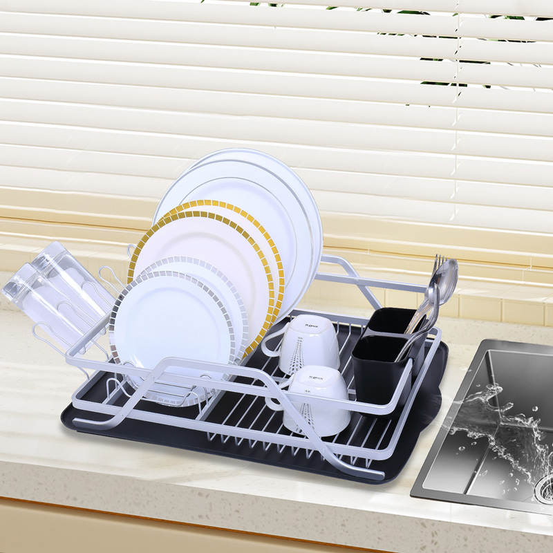 Aluminum Dish Rack with Tray