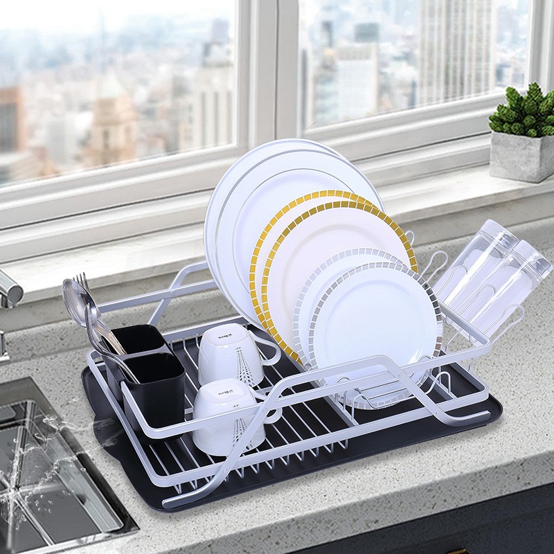 Aluminum Dish Rack with Tray