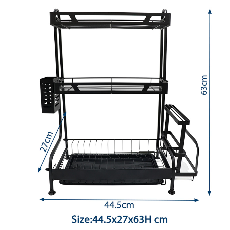 3 Tier Iron Dish Rack with Adjustable Shelf