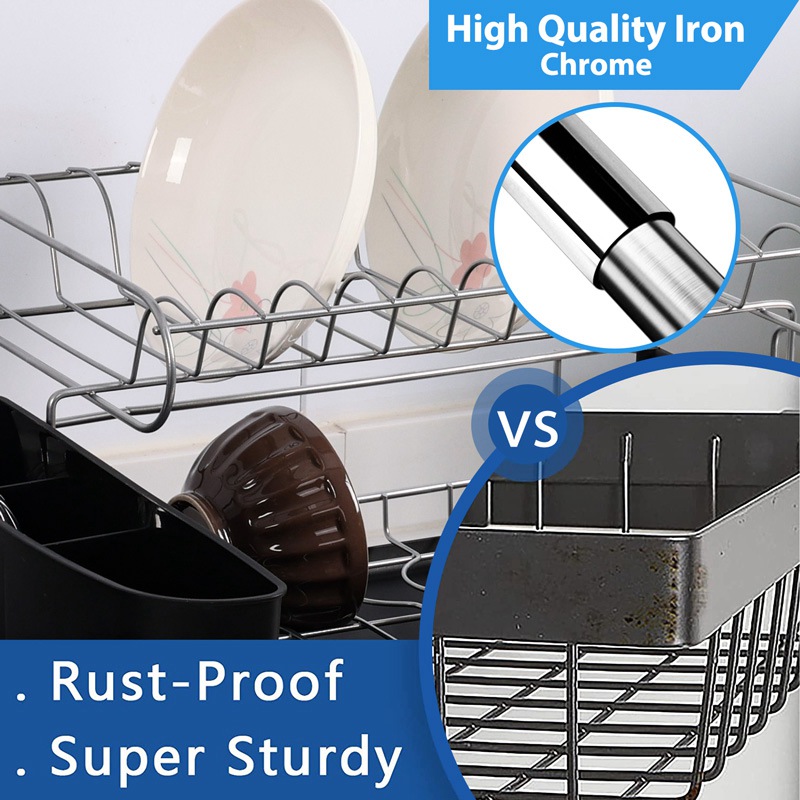 Detachable 2 Tier Dish Drying Rack