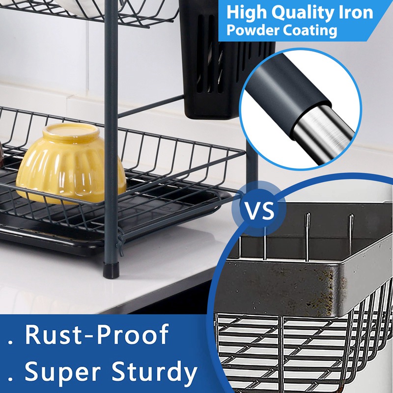 2 Tier Rust Proof Dish Rack