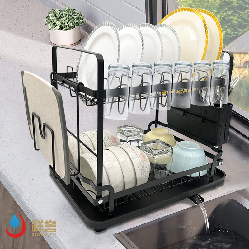 Foldable Iron 2 Tier Dish Rack