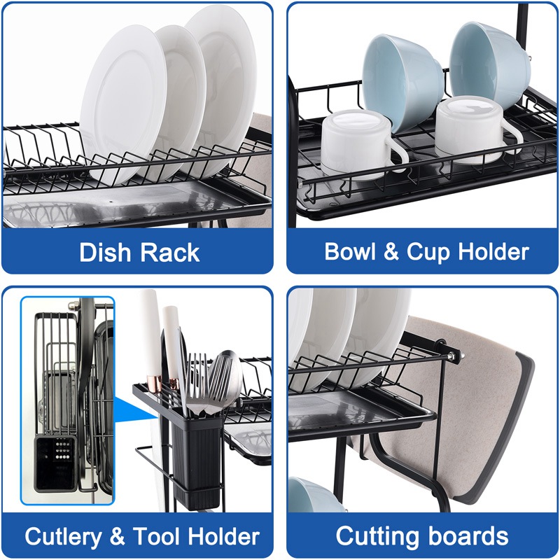 Kitchen Counter Small Plate Rack Organizer